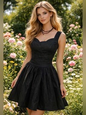 NWT vintage 1950s-style black party or cocktail dress XL